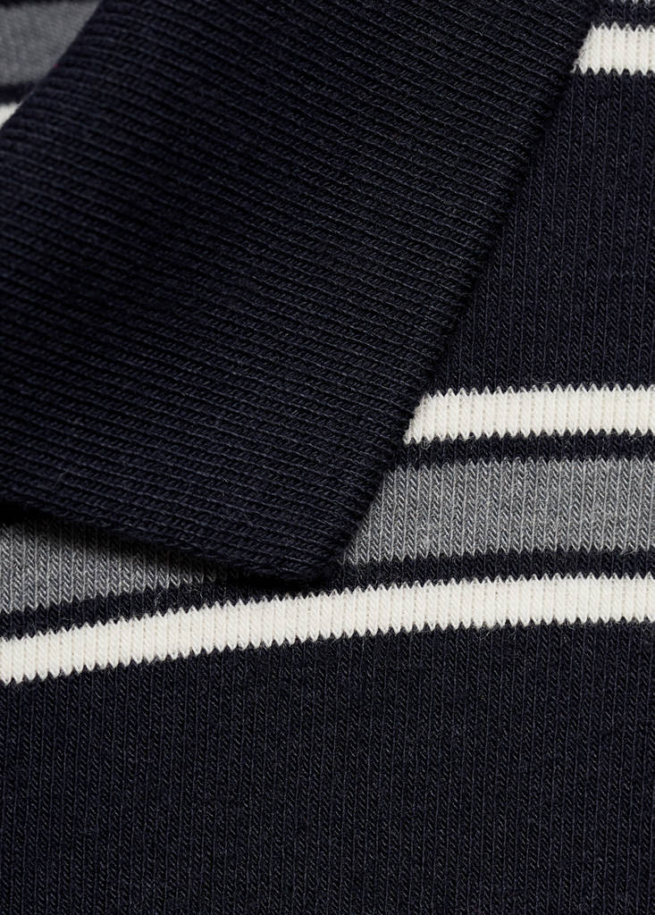 T-Shirt Col Polo À Rayures