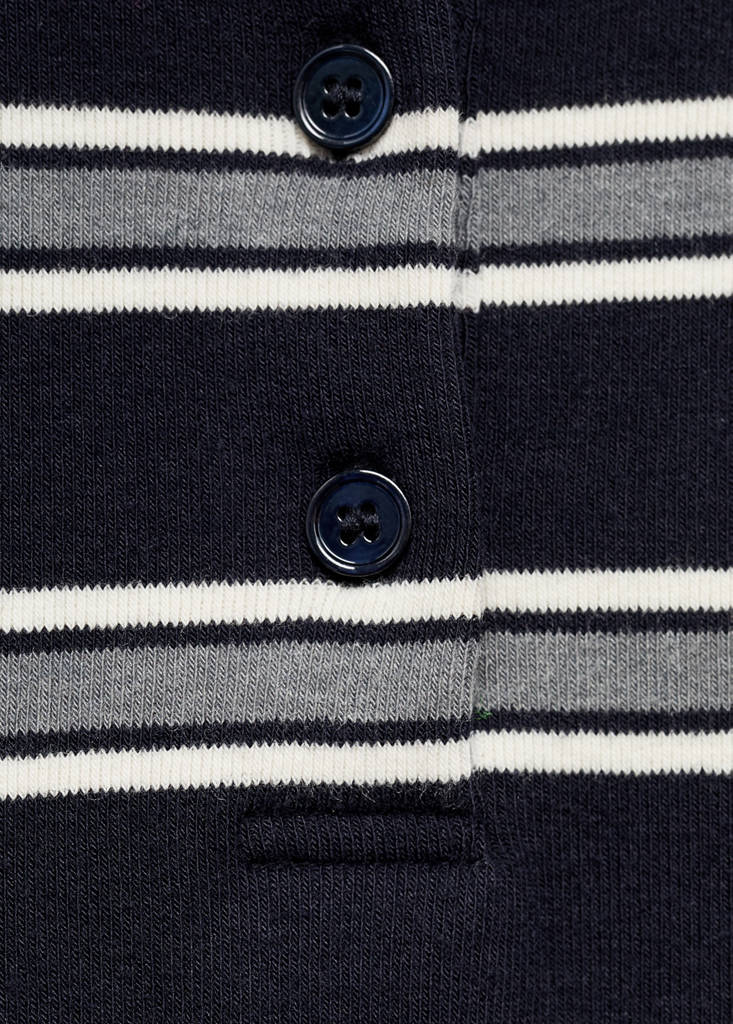 T-Shirt Col Polo À Rayures