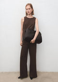 Pantalon Wide Leg Taille Haute Avec Passants