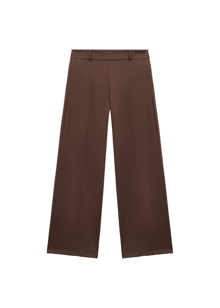 Pantalon Wide Leg Taille Haute Avec Passants