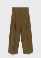 Pantalon Wide Leg À Pinces Taille Normale