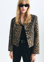 Veste Léopard À Boutons