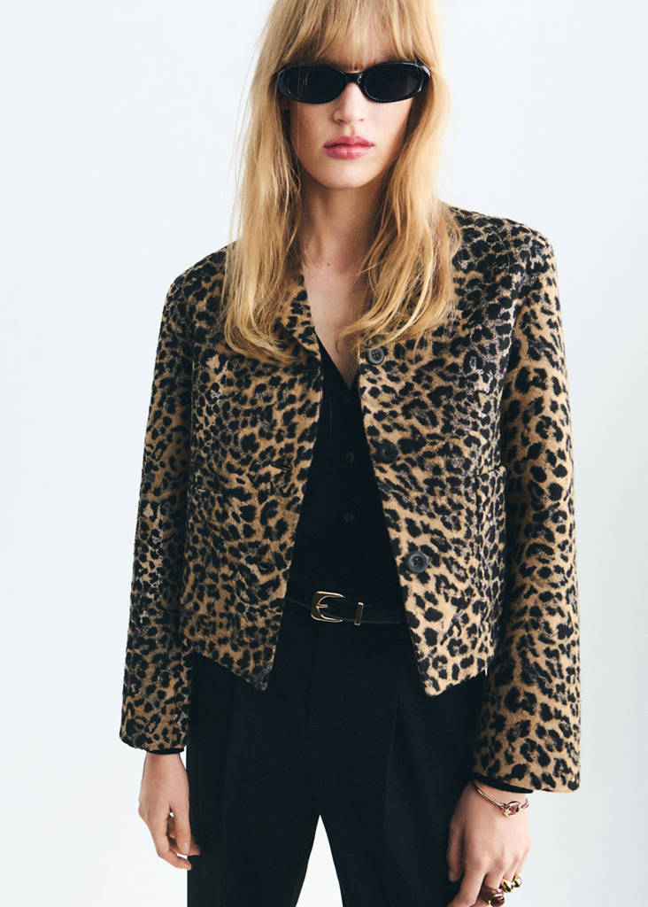 Veste Léopard À Boutons