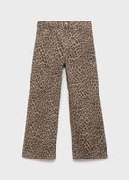 Jean Leopard Marron - Fille