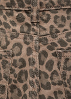 Jean Leopard Marron - Fille