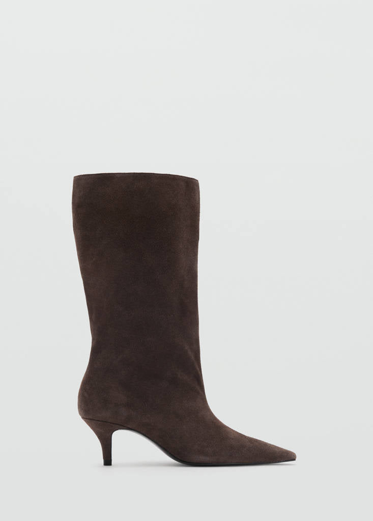 Bottes En Daim À Talons Kitten