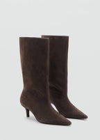 Bottes En Daim À Talons Kitten