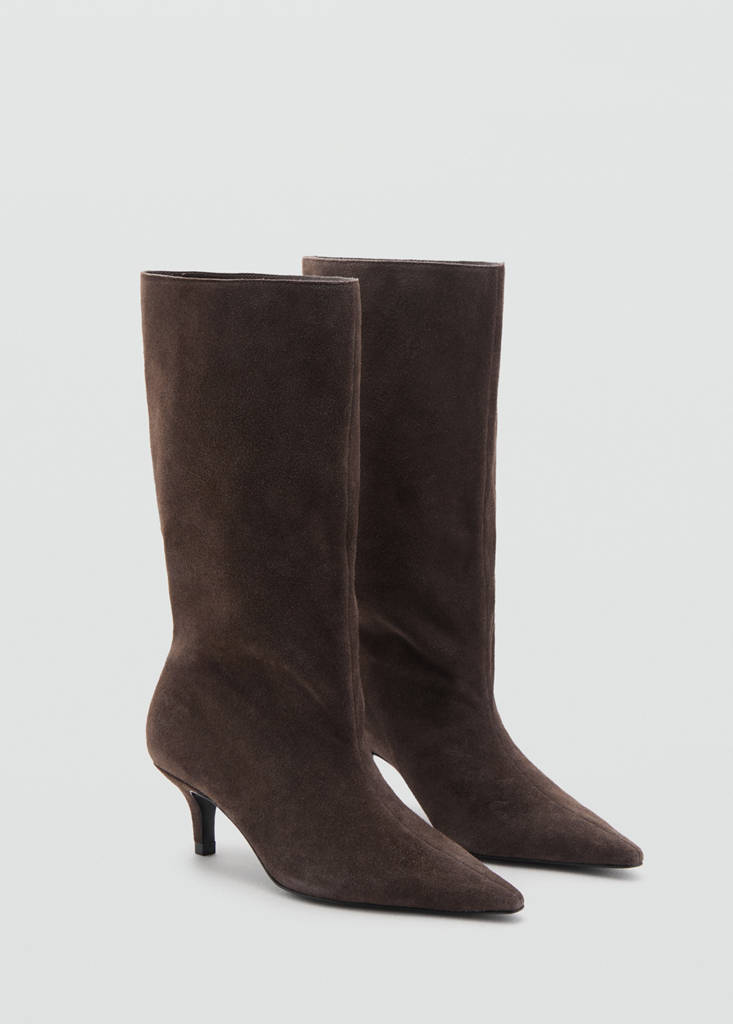 Bottes En Daim À Talons Kitten