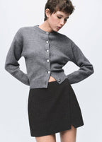 Cardigan Maille Épaisse À Boutons
