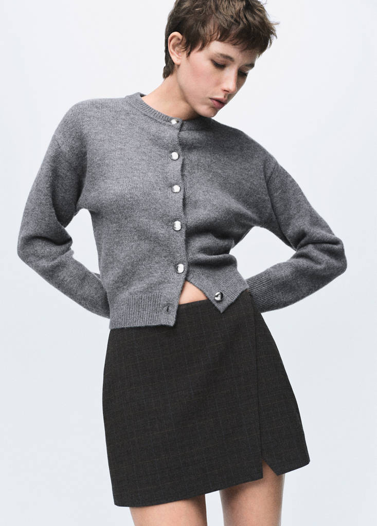 Cardigan Maille Épaisse À Boutons