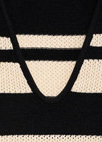 Top En Maille À Rayures Col En V