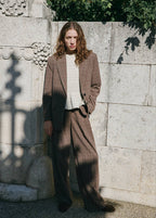 Pantalon De Costume Wide Leg À Carreaux