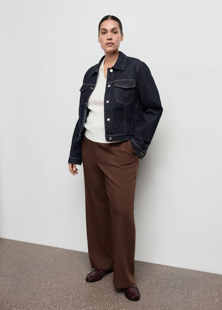 Pantaloni Dritti a Vita Alta