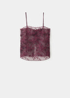 Top Brodé Semi-Transparent