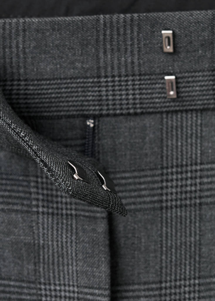 Pantalon De Costume À Carreaux Et Pinces