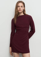 Robe Col Bateau Froncée