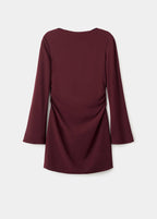 Robe Col Bateau Froncée