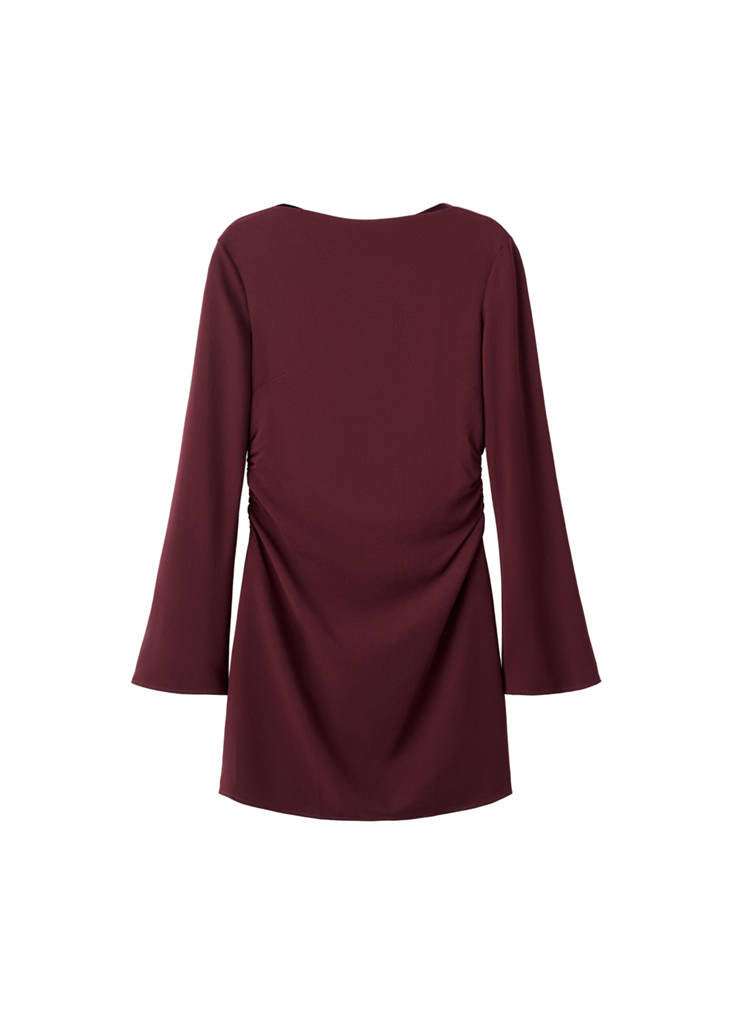 Robe Col Bateau Froncée