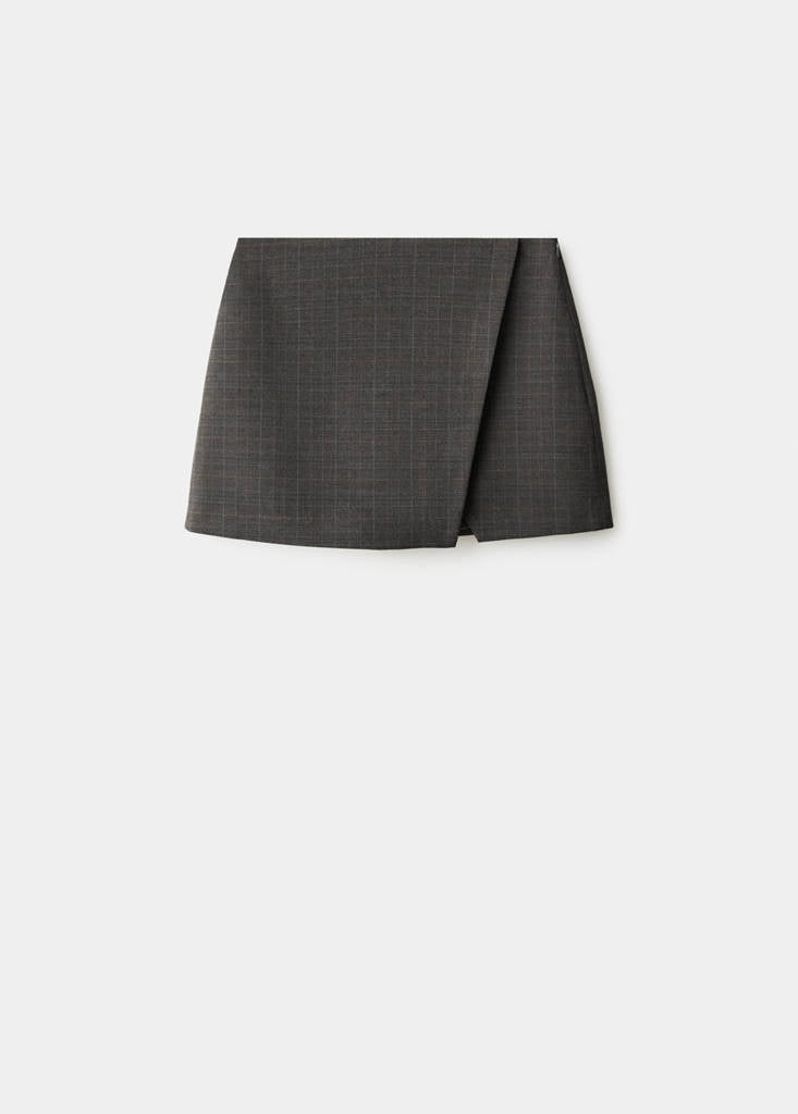 Jupe Portefeuille À Carreaux