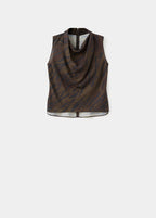 Blouse À Imprimé Animal Avec Col Bénitier