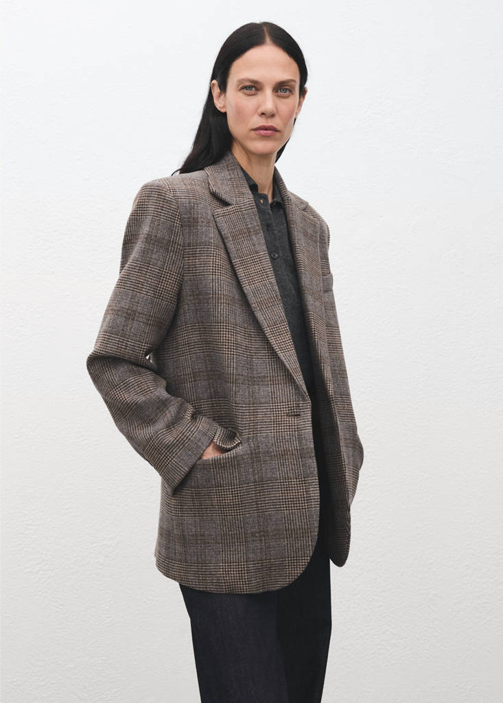 Blazer En Laine À Carreaux
