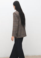 Blazer En Laine À Carreaux