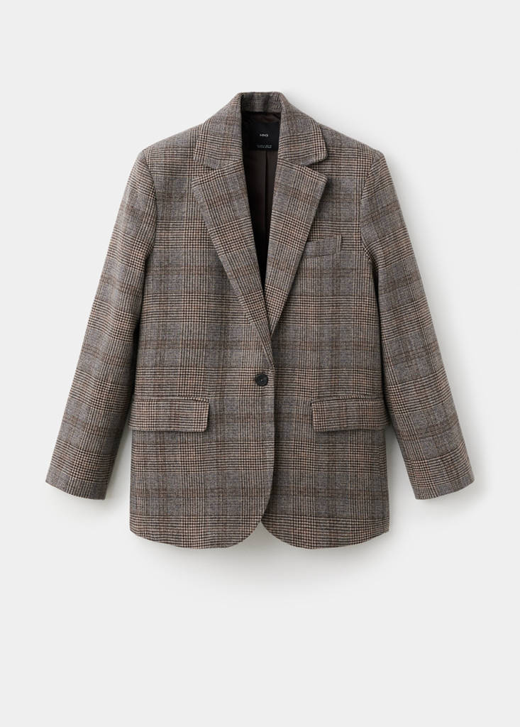Blazer En Laine À Carreaux