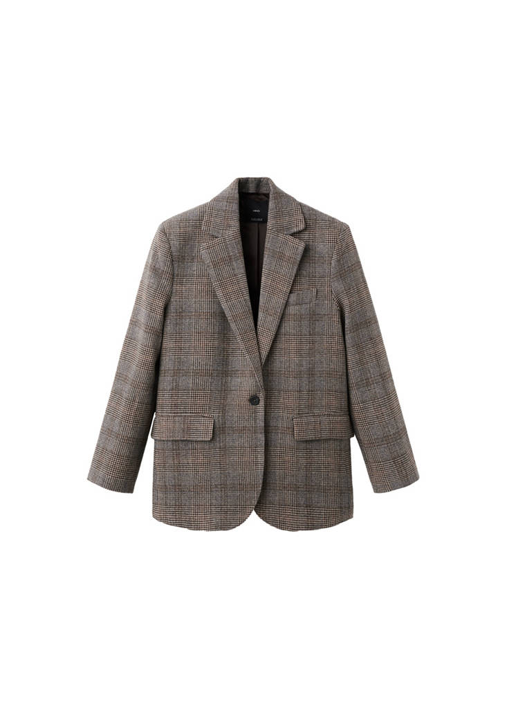 Blazer En Laine À Carreaux