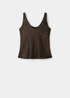 Top Satin Effet Froissé Strass