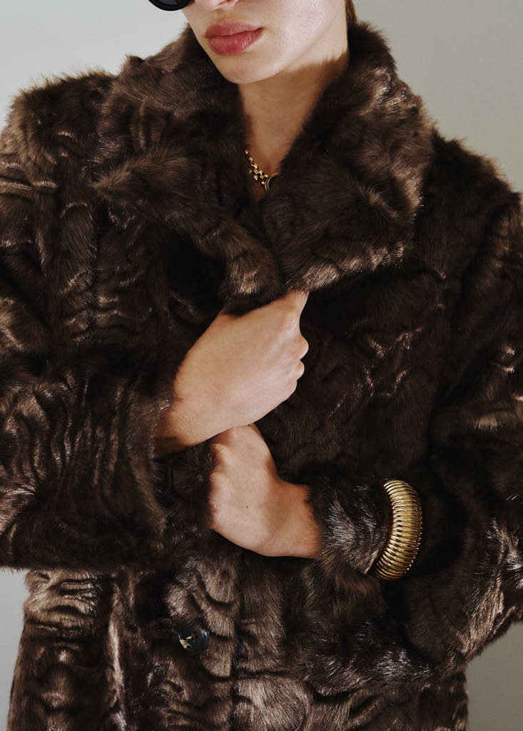 Manteau Fausse Fourrure Texture