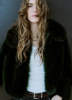 Veste Crop Fausse Fourrure