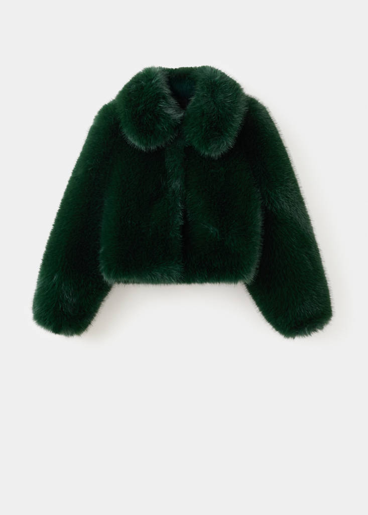 Veste Crop Fausse Fourrure