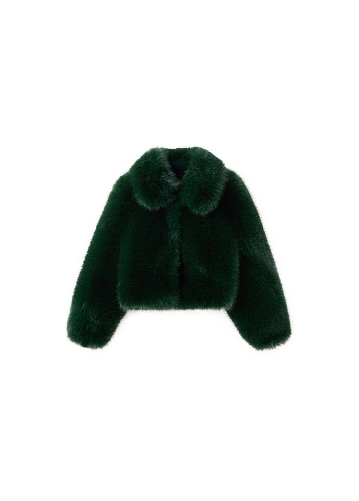 Veste Crop Fausse Fourrure