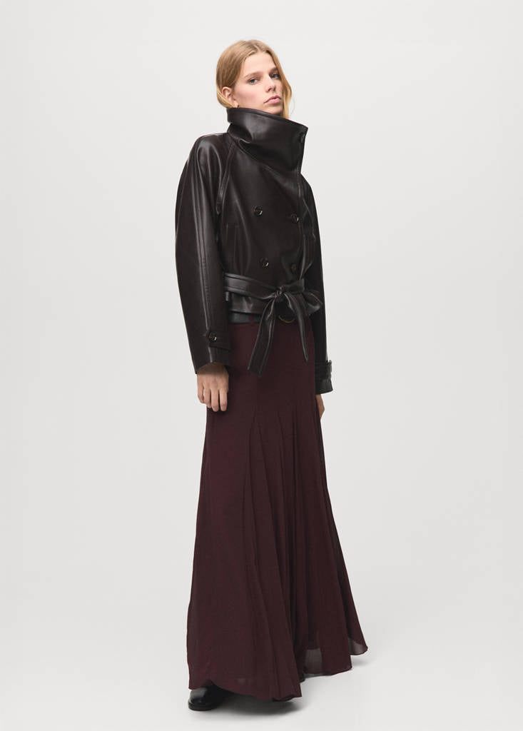 Veste Maxi Revers Similicuir