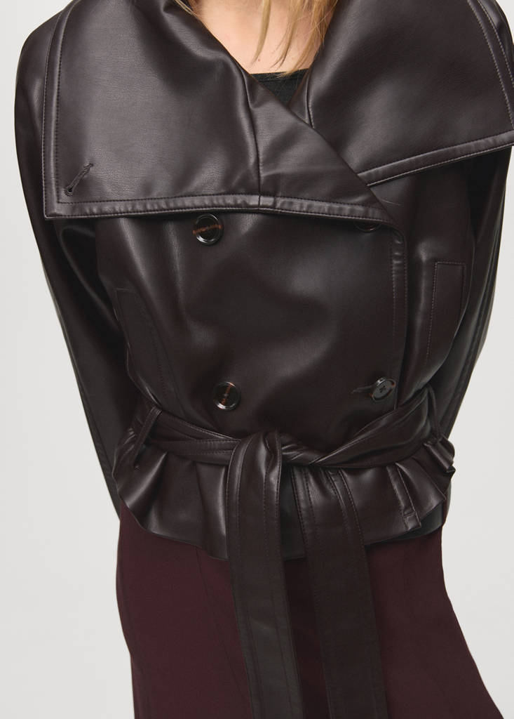 Veste Maxi Revers Similicuir