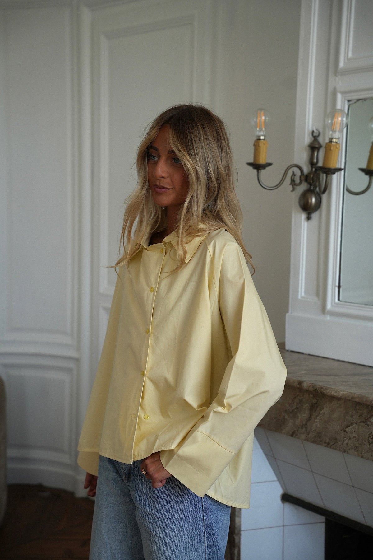 Camisa Asimétrica Elann - Amarillo