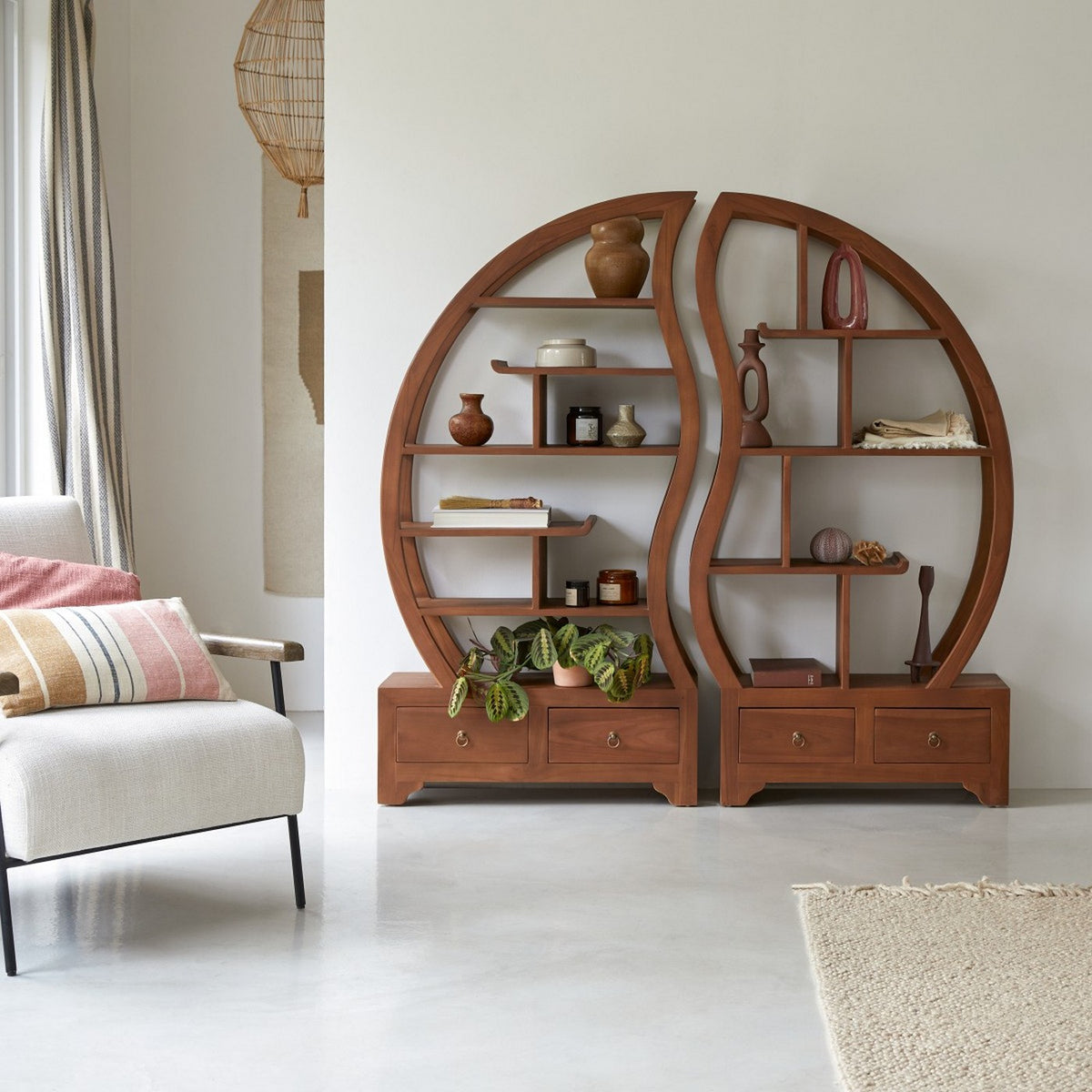 Ying Yang - Bibliothèque - Teck - Naturel