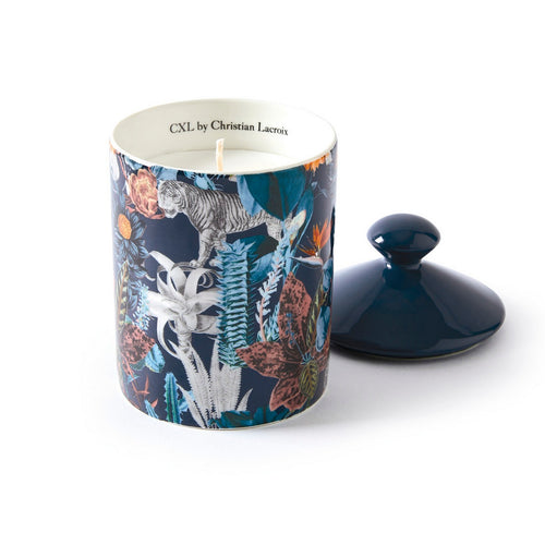 Zanzibar - Bougie Parfumée En Pot De Porcelaine - Zanzibar Bleu Marine - Poudre De Saffran - Durée De Combustion 65H