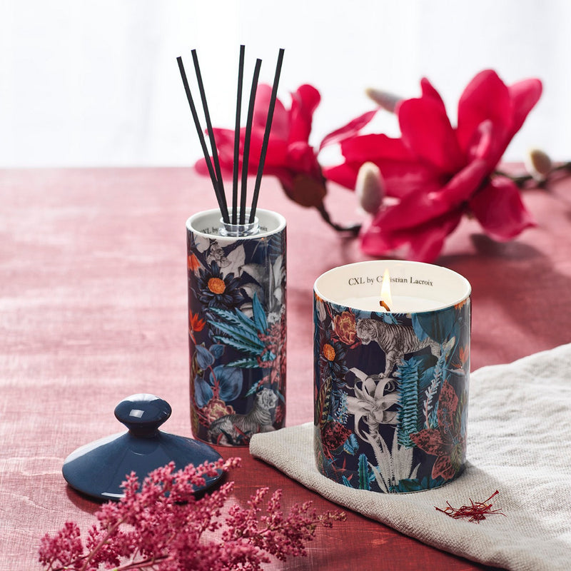 Zanzibar - Diffuseur En Porcelaine Zanzibar Bleu Marine - Poudre De Saffran
