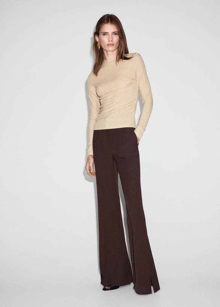 T-Shirt Lurex Col Montant
