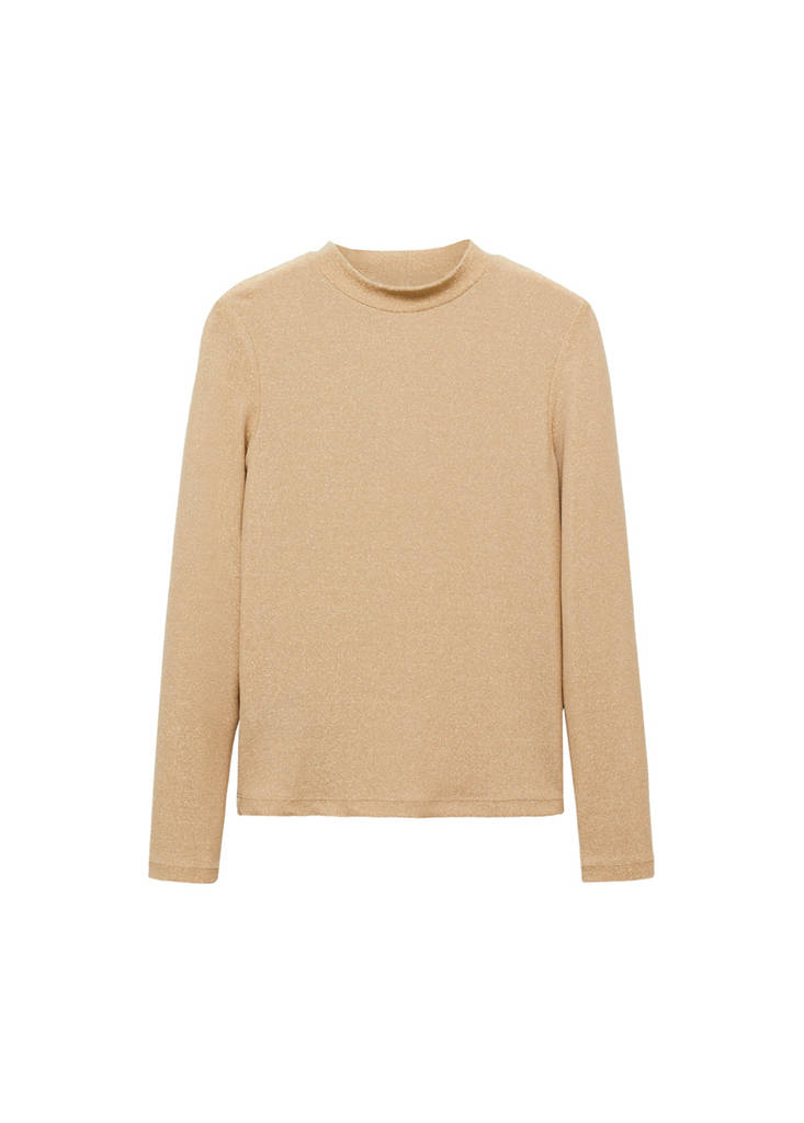T-Shirt Lurex Col Montant