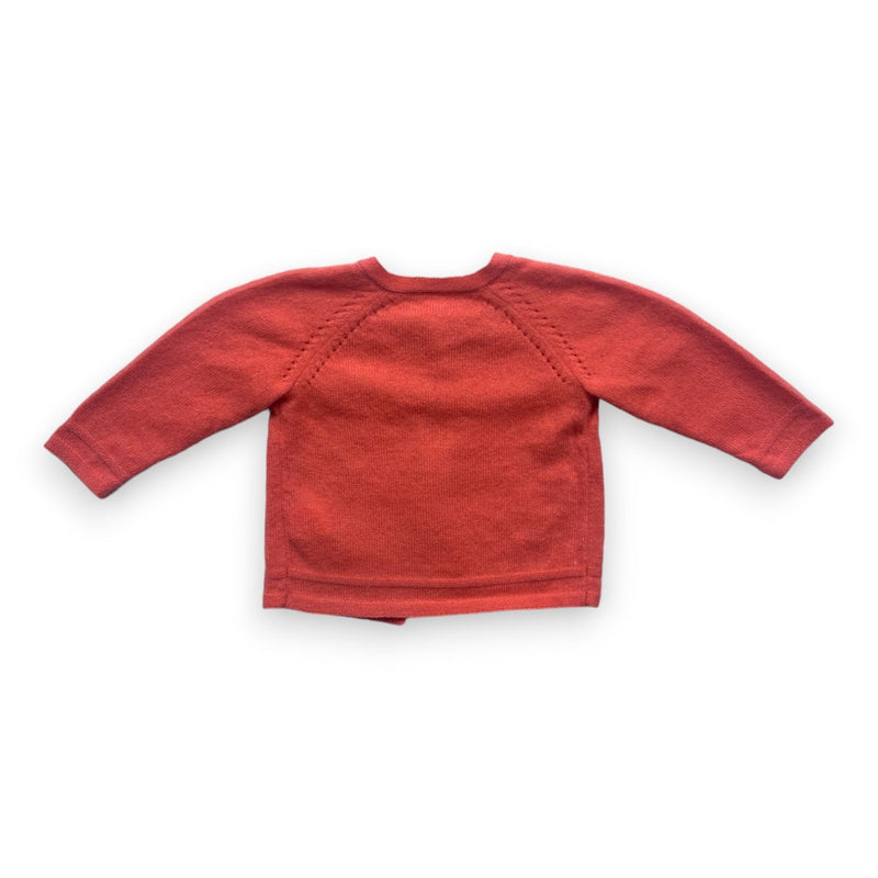 Bonpoint - Cardigan Rose/Rouge En Cachemire - 3 Mois