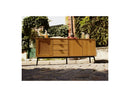 Albi - Buffet 3 Portes - Bois Massif Et Rotin
