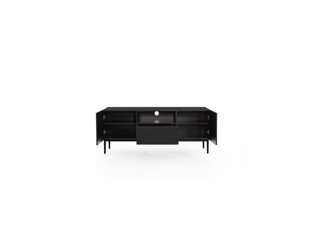 Kasha - TV Unit with Open Compartment - Black Legs