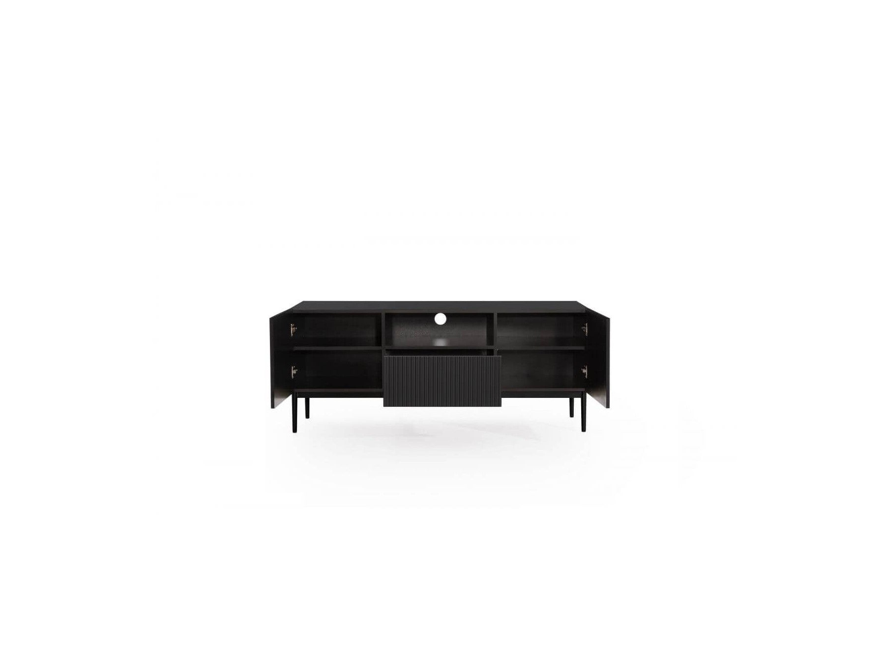 Kasha - TV Unit with Open Compartment - Black Legs