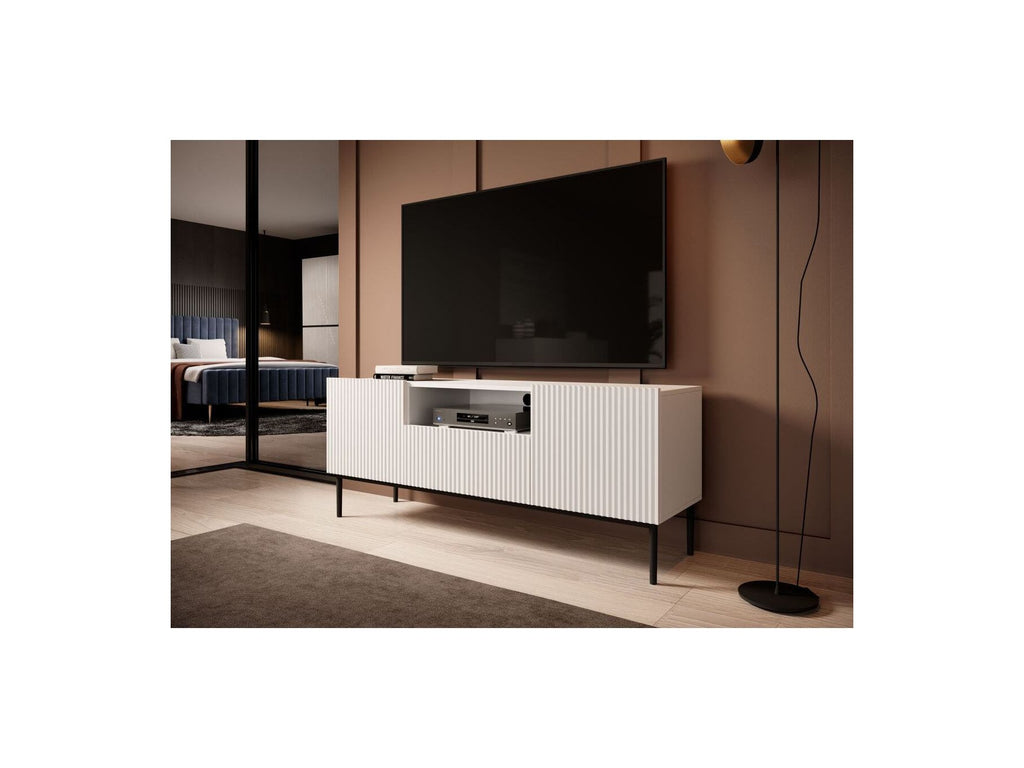 Kasha - TV Unit with Open Compartment - Black Legs