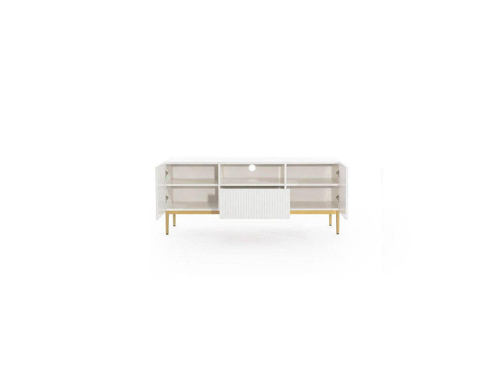 Kasha - TV Unit with Open Compartment - Gold Legs