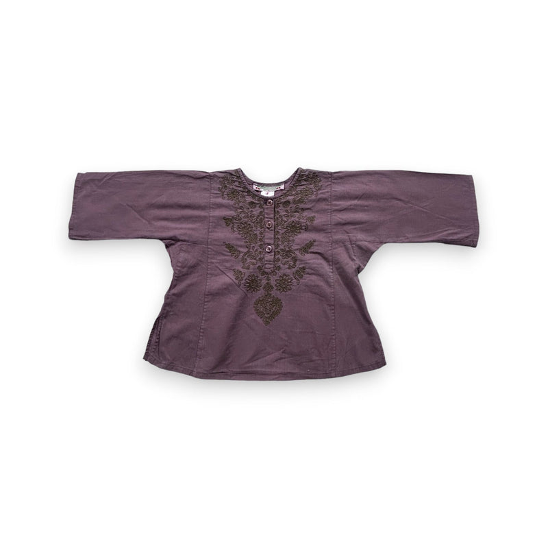 Bonpoint - Blouse Large Rose Détails Sur Le Col - 6 Mois