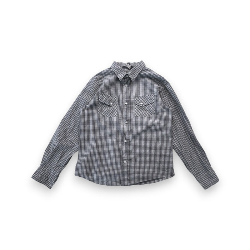 Bonpoint - Chemise Grise À Carreaux - 8 Ans