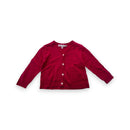 Bonpoint - Cardigan Rose Fuchsia En Lin - 18 Mois